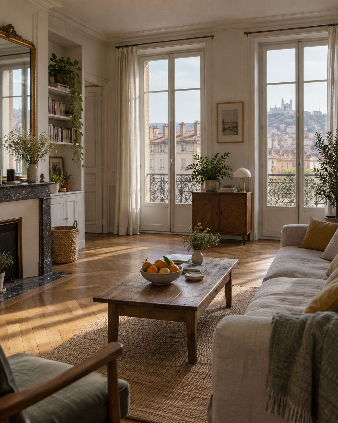 Salon lumineux et impeccable